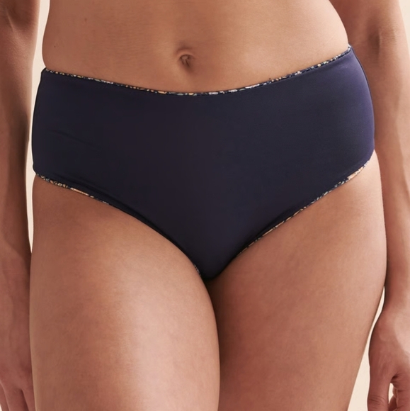 Quintsoul Scoop Neck Solid Blue Top & Floral Highrise Reversible Bottoms Size S - Picture 7 of 15